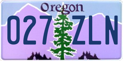 OR license plate 027ZLN
