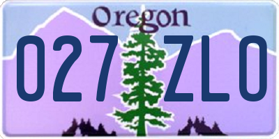 OR license plate 027ZLO