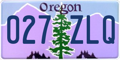 OR license plate 027ZLQ