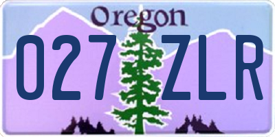 OR license plate 027ZLR