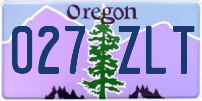 OR license plate 027ZLT