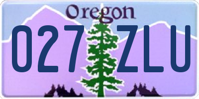 OR license plate 027ZLU