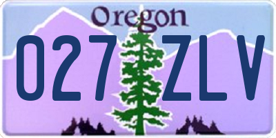 OR license plate 027ZLV