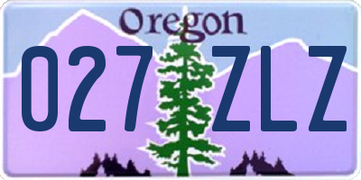 OR license plate 027ZLZ