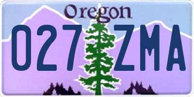 OR license plate 027ZMA
