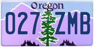 OR license plate 027ZMB