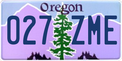 OR license plate 027ZME