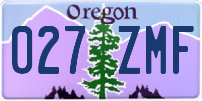 OR license plate 027ZMF