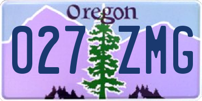 OR license plate 027ZMG