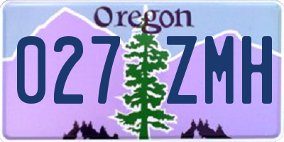 OR license plate 027ZMH