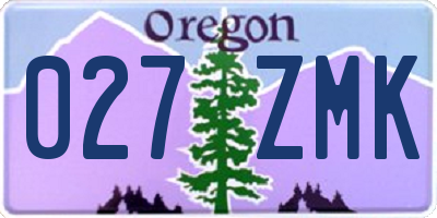 OR license plate 027ZMK