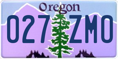 OR license plate 027ZMO