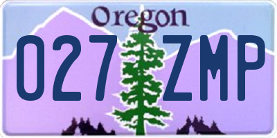 OR license plate 027ZMP