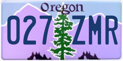 OR license plate 027ZMR