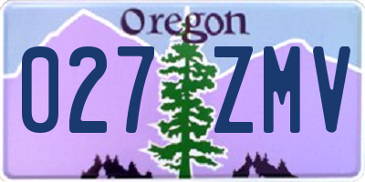 OR license plate 027ZMV
