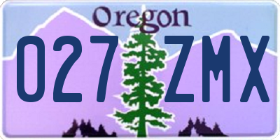 OR license plate 027ZMX