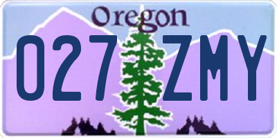 OR license plate 027ZMY