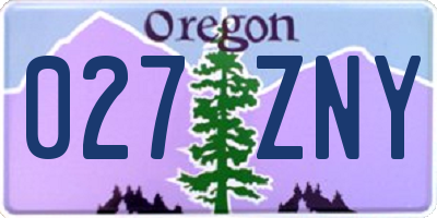 OR license plate 027ZNY