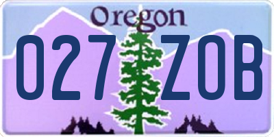 OR license plate 027ZOB