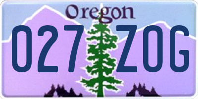OR license plate 027ZOG