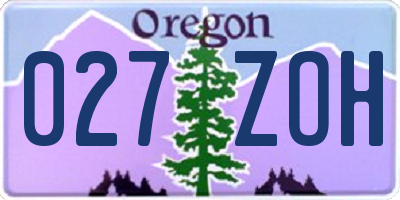 OR license plate 027ZOH
