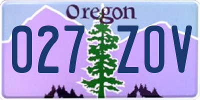 OR license plate 027ZOV
