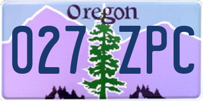 OR license plate 027ZPC