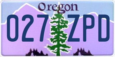 OR license plate 027ZPD