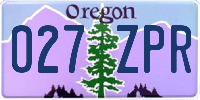OR license plate 027ZPR
