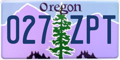 OR license plate 027ZPT