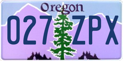 OR license plate 027ZPX