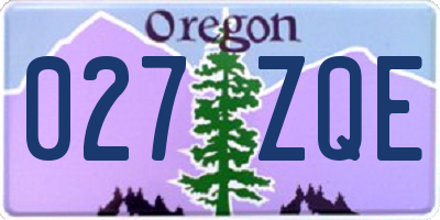 OR license plate 027ZQE
