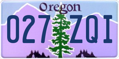 OR license plate 027ZQI