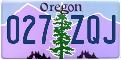 OR license plate 027ZQJ