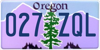 OR license plate 027ZQL