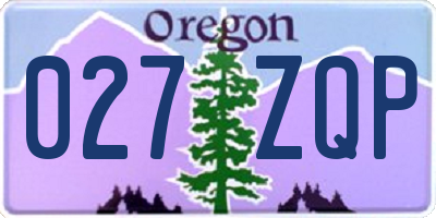 OR license plate 027ZQP