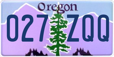 OR license plate 027ZQQ