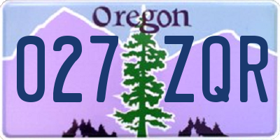 OR license plate 027ZQR