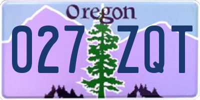 OR license plate 027ZQT