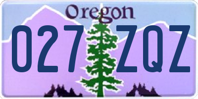 OR license plate 027ZQZ