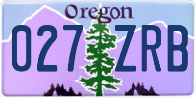 OR license plate 027ZRB