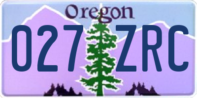 OR license plate 027ZRC