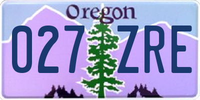 OR license plate 027ZRE