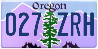OR license plate 027ZRH