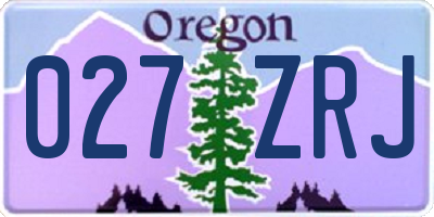 OR license plate 027ZRJ