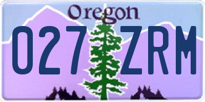 OR license plate 027ZRM