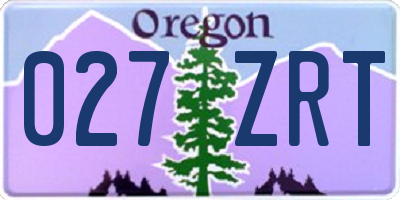 OR license plate 027ZRT