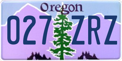 OR license plate 027ZRZ