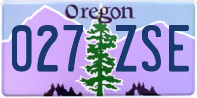OR license plate 027ZSE