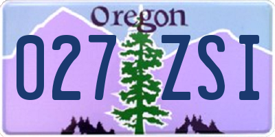 OR license plate 027ZSI